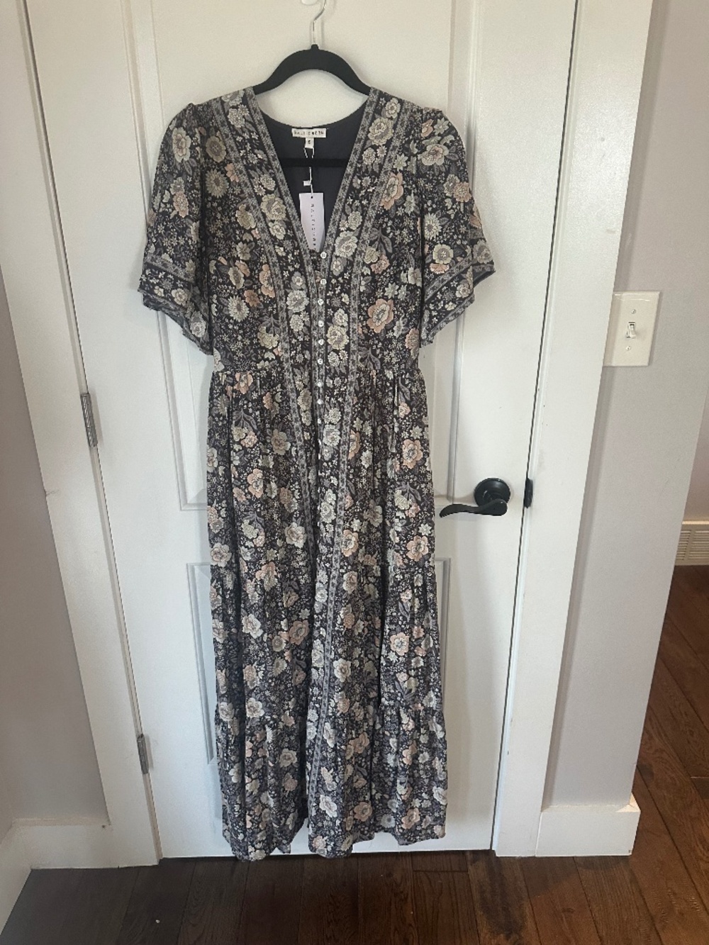 Baltic born NWT maxi dress in muted pastels and blue grey